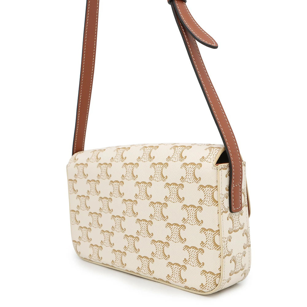 Celine Triomphe Claude Shoulder Bag Hobo White - Picture 2 of 12